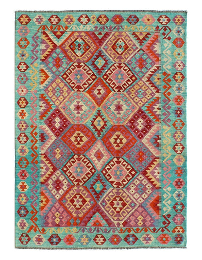 Modern wool Kilim carpet multi 252x165cm