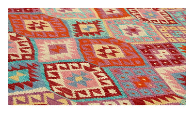 Tappeto Kilim moderno in lana multicolore 252x165cm - CarpetLiving