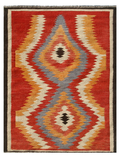 Tappeto Kilim moderno in lana multicolore 183x130cm - CarpetLiving