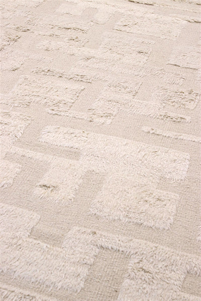 Tappeto design moderno bianco stile berbero, fatto a mano 345x252cm - CarpetLiving