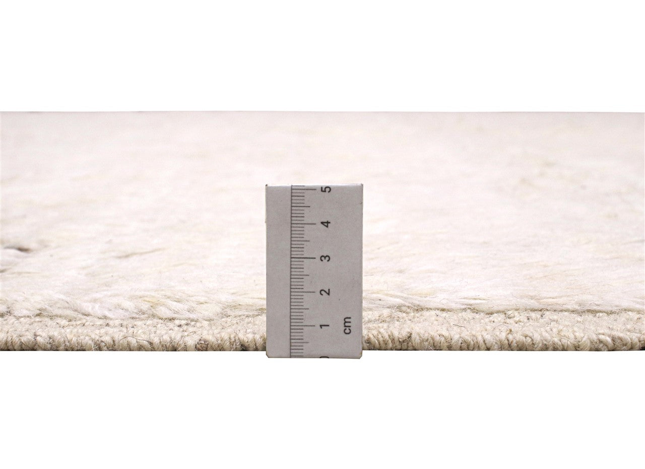Modern design white Berber style carpet, handmade 293x212cm