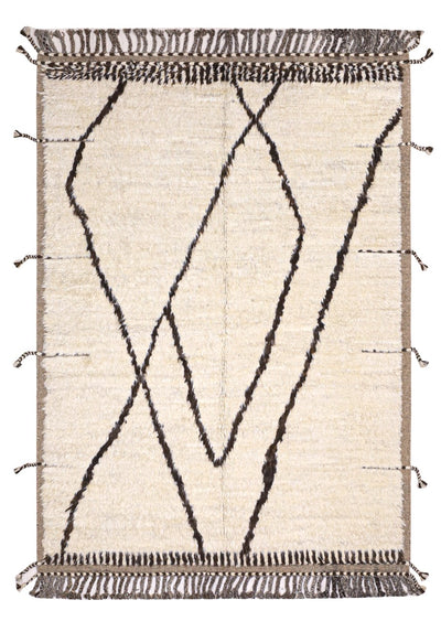 Tappeto design moderno bianco stile berbero, fatto a mano 237x174cm - CarpetLiving