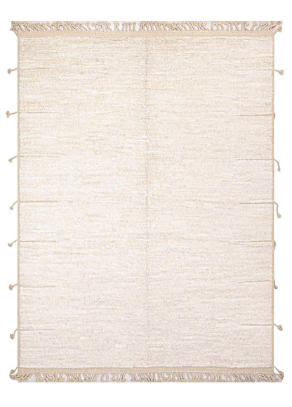 Modern design rug white plain Berber style, handmade 406x294cm