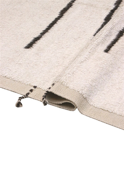 Modern design rug white Berber style, handmade 298x200cm