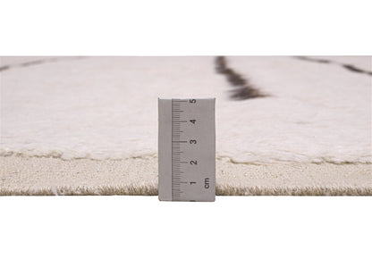 Modern design rug white Berber style, handmade 298x200cm