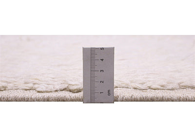 Tappeto design moderno bianco plain stile berbero, fatto a mano 353x261cm - CarpetLiving