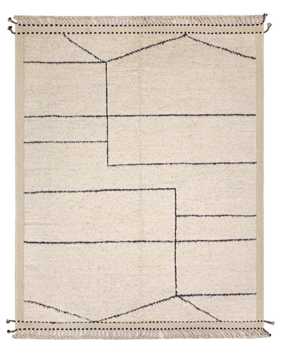 Tappeto design moderno bianco stile berbero, fatto a mano 291x247cm - CarpetLiving