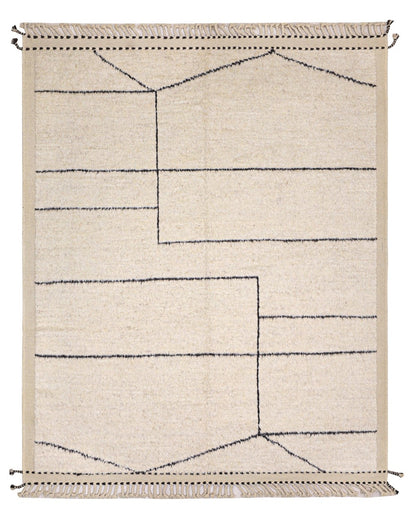 Modern design white Berber style carpet, handmade 291x247cm