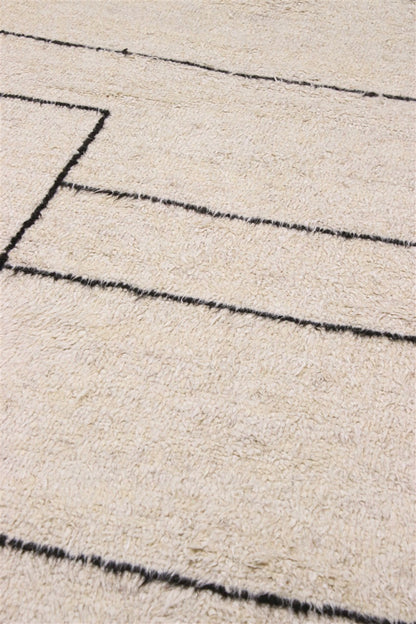 Modern design white Berber style carpet, handmade 291x247cm