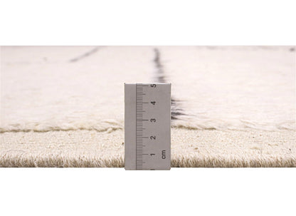 Modern design white Berber style carpet, handmade 291x247cm