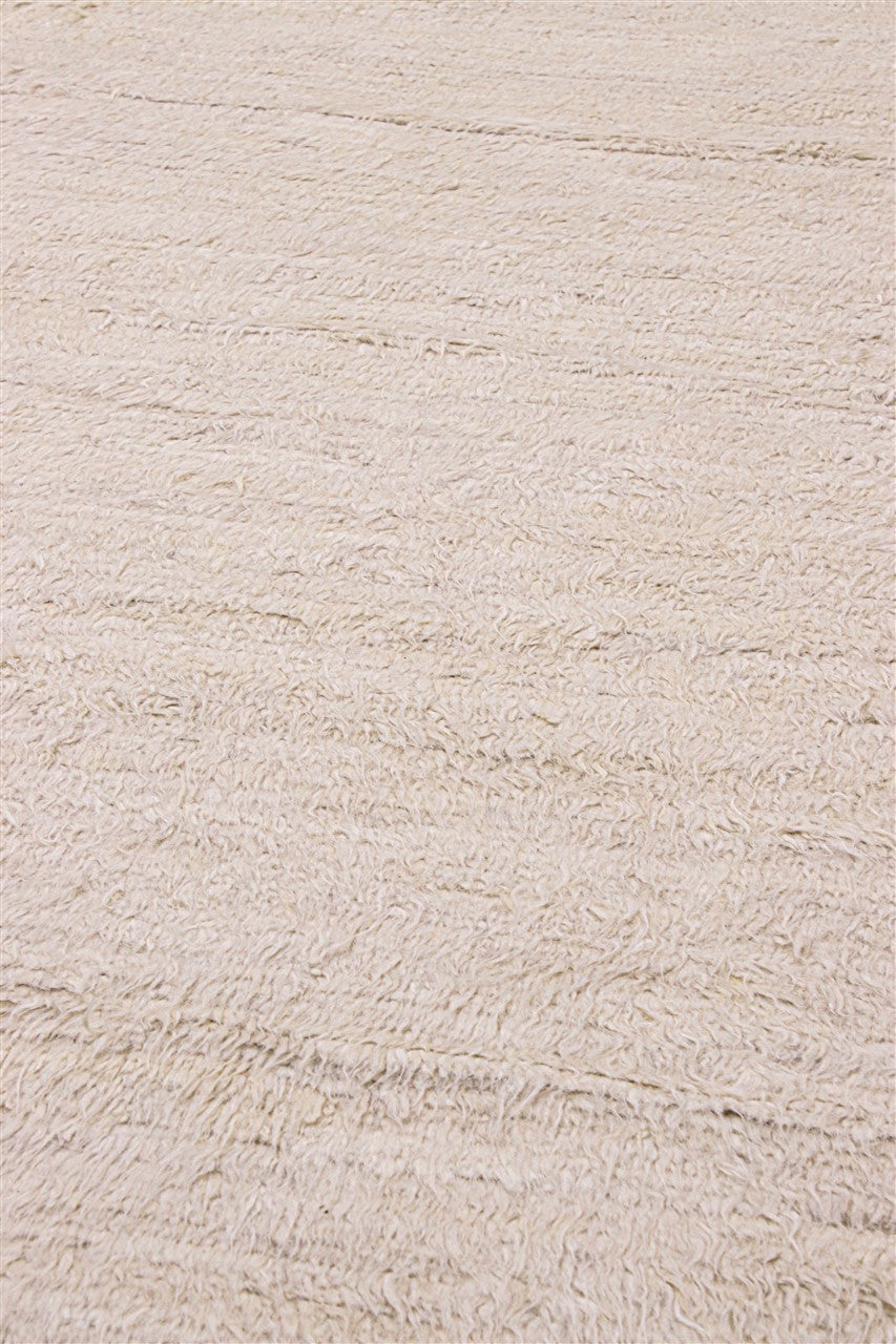 Modern design rug white plain Berber style, handmade 406x280cm