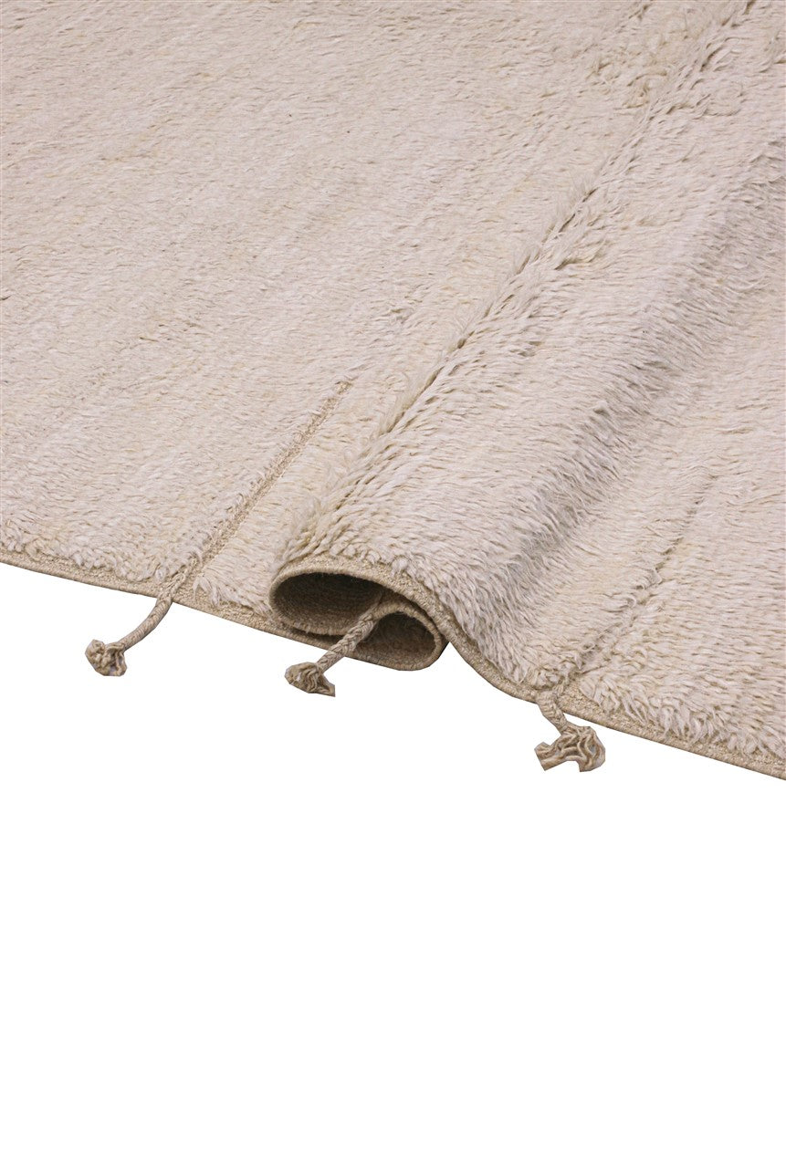 Modern design rug white plain Berber style, handmade 406x280cm