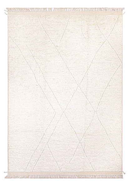 Modern design rug white plain Berber style, handmade 301x207cm