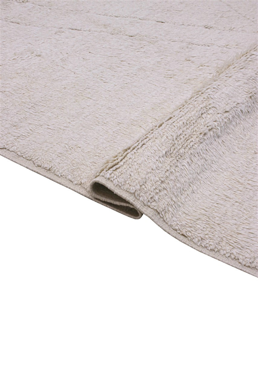 Modern design rug white plain Berber style, handmade 301x207cm