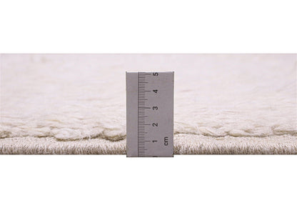 Modern design rug white plain Berber style, handmade 301x207cm