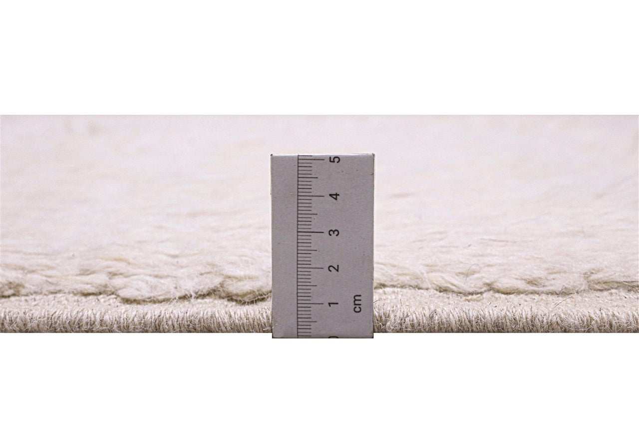 Modern design rug white plain Berber style, handmade 301x204cm
