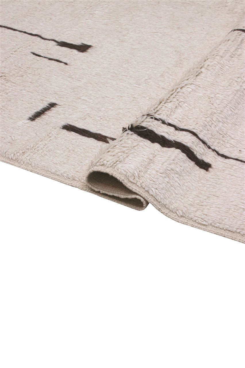 Modern design rug white plain Berber style, handmade 306x263cm