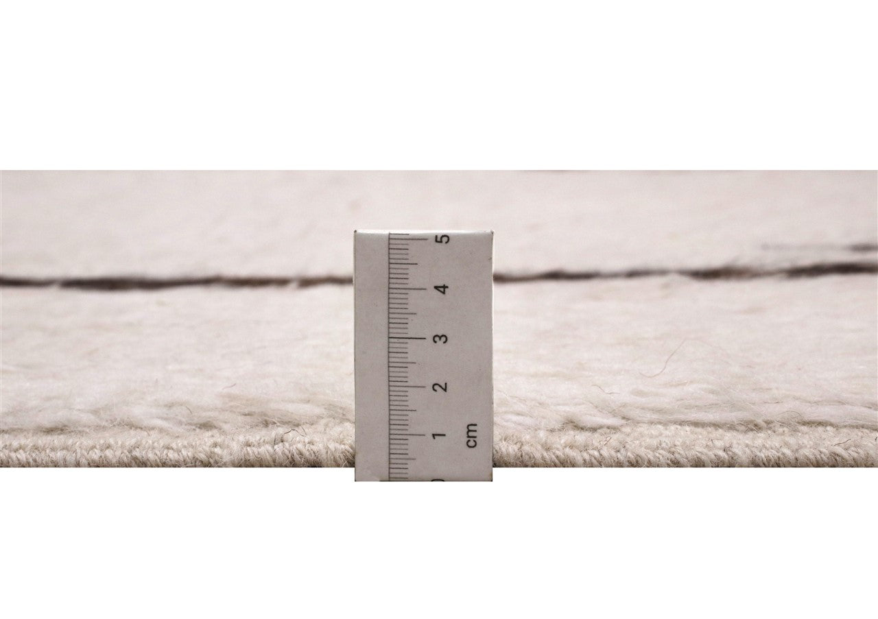 Modern design rug white plain Berber style, handmade 306x263cm