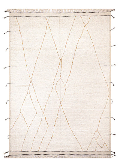 Tappeto design moderno bianco  stile berbero, fatto a mano 303x208cm - CarpetLiving