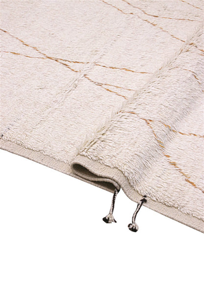 Modern design rug white Berber style, handmade 303x208cm
