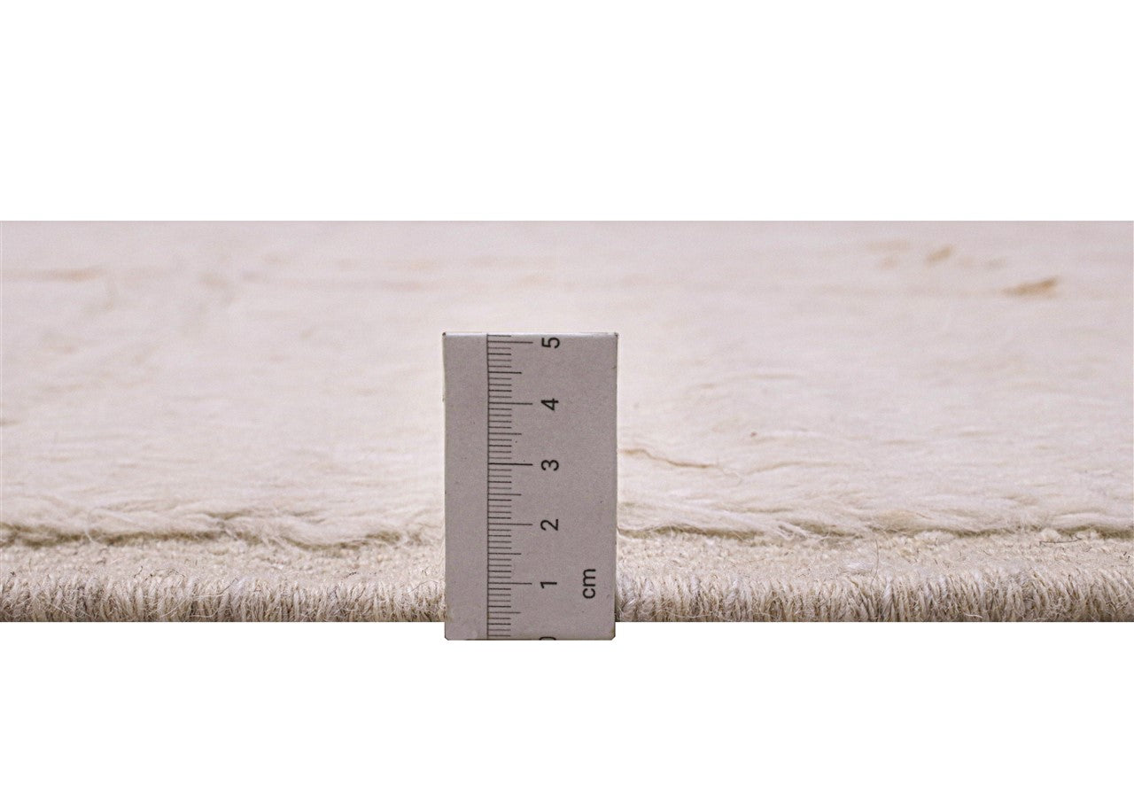 Modern design rug white Berber style, handmade 303x208cm