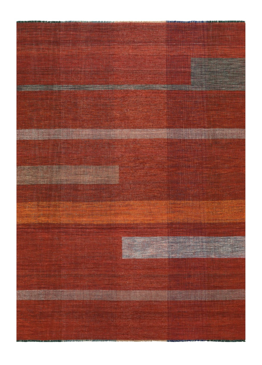 Modern wool Kilim carpet multi 346x251cm