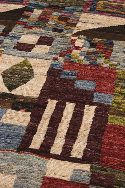 Tappeto tribale colorato in lana, fatto a mano, 182x135 cm - CarpetLiving