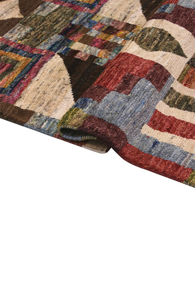 Tappeto tribale colorato in lana, fatto a mano, 182x135 cm - CarpetLiving