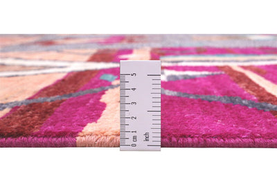 Tappeto tribale colorato in lana stile patchwork, fatto a mano, 285x203 cm
