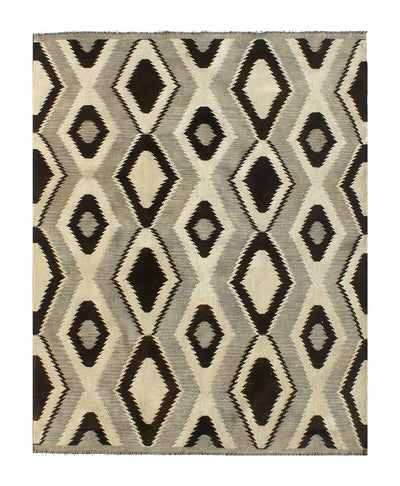 Tappeto Kilim moderno in lana multicolore 244x178cm