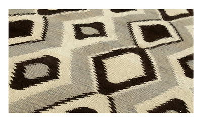 Tappeto Kilim moderno in lana multicolore 244x178cm