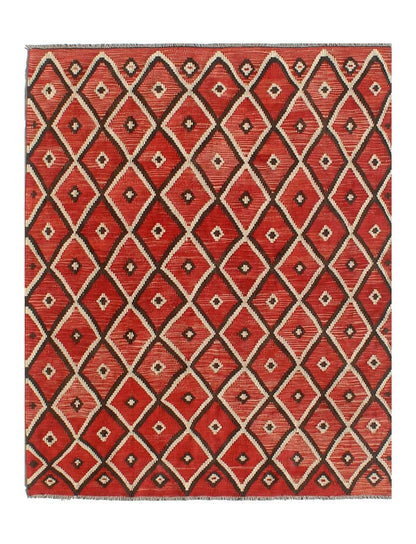 Tappeto Kilim moderno in lana multicolore 201x154cm