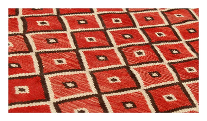 Tappeto Kilim moderno in lana multicolore 201x154cm