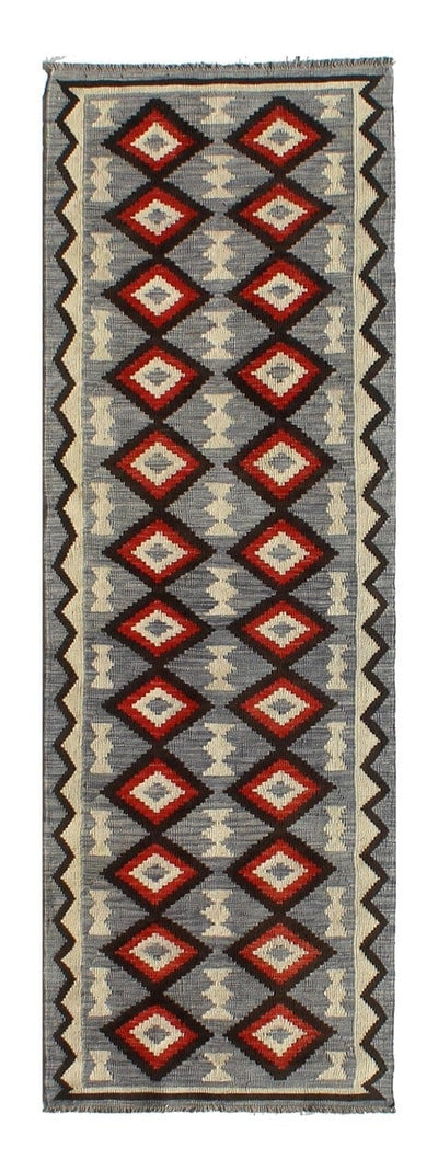 Tappeto passatoia Kilim moderno in lana multicolore 248x86cm - CarpetLiving