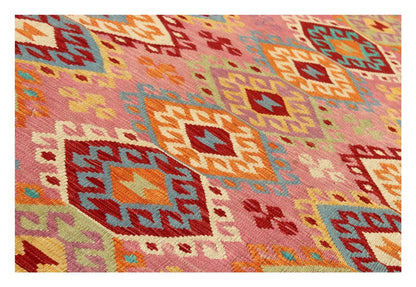 Tappeto Kilim Kaudani Afghan fatto a mano multicolore 290x207cm