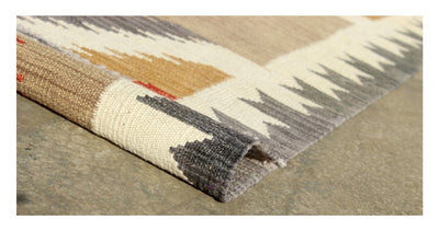 Tappeto passatoia Kilim moderno in lana multicolore 180x80cm - CarpetLiving