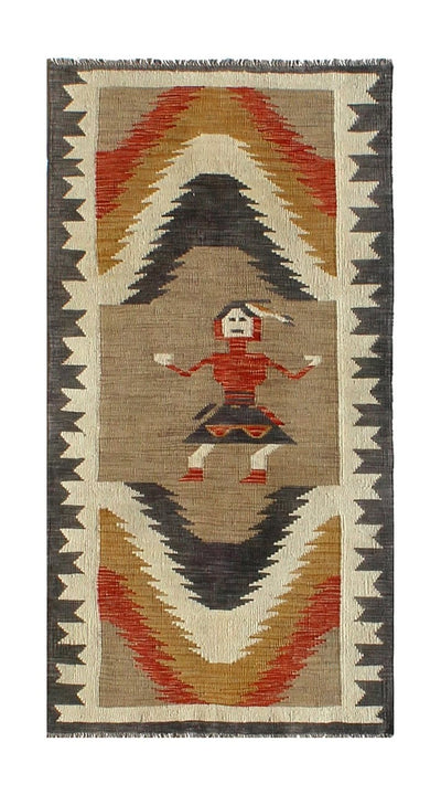 Tappeto passatoia Kilim moderno in lana multicolore 156x83cm - CarpetLiving