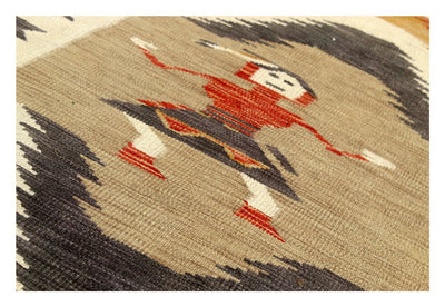 Tappeto passatoia Kilim moderno in lana multicolore 156x83cm - CarpetLiving