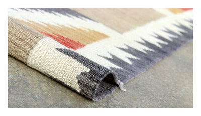 Tappeto passatoia Kilim moderno in lana multicolore 156x83cm - CarpetLiving