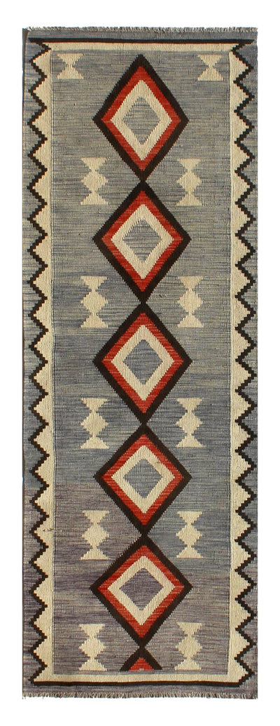 Tappeto passatoia Kilim moderno in lana multicolore 243x85cm - CarpetLiving