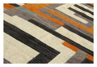 Tappeto Kilim moderno in lana multicolore 247x187cm - CarpetLiving