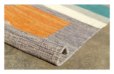 Tappeto Kilim moderno in lana multicolore 247x187cm - CarpetLiving