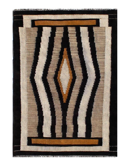 Tappeto Kilim moderno in lana multicolore 148x96cm