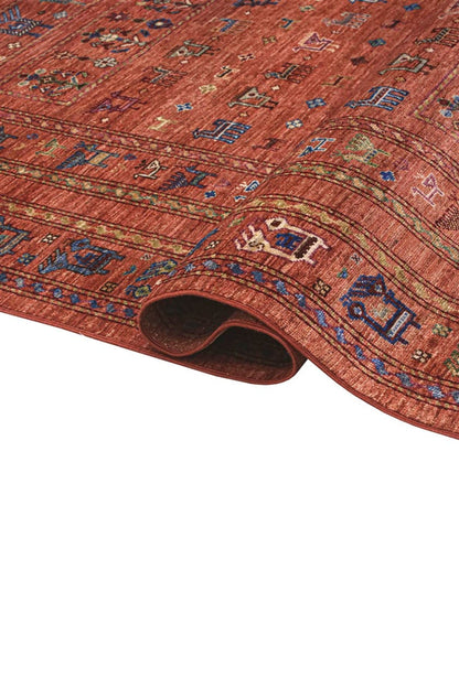 Tappeto Afghan arancione in lana, fatto a mano 303x251 cm