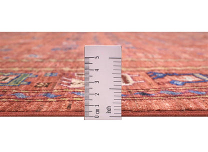Tappeto Afghan arancione in lana, fatto a mano 303x251 cm