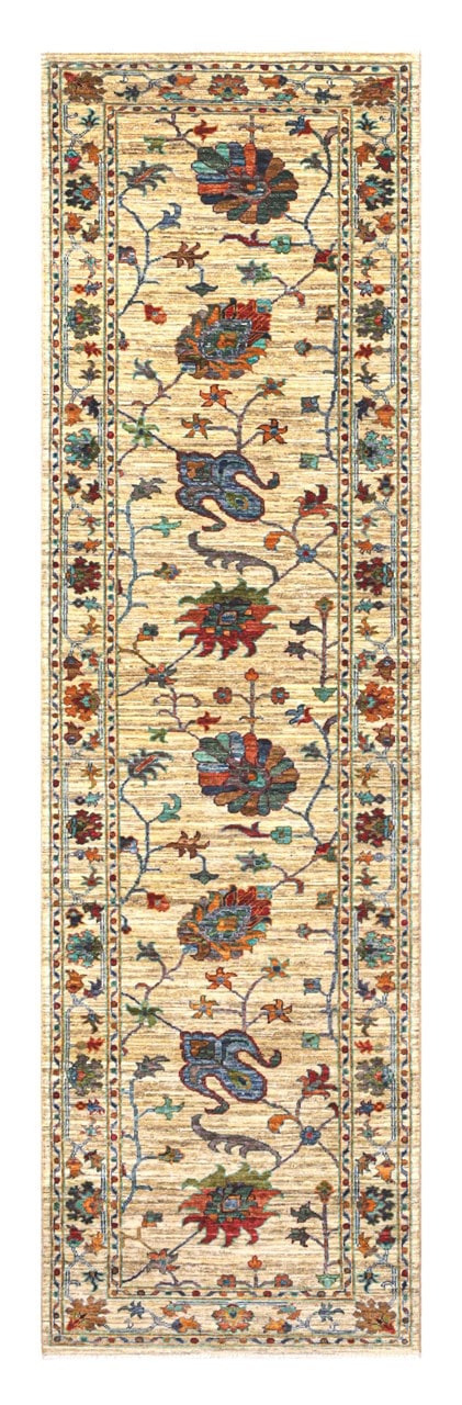 Handmade Ziegler Decorative Floral Rug, 304x83cm