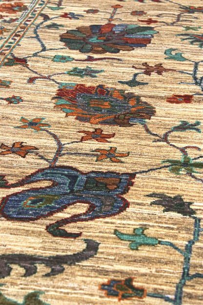 Tappeto Ziegler Decorativo floreale, fatto a mano 304x83cm