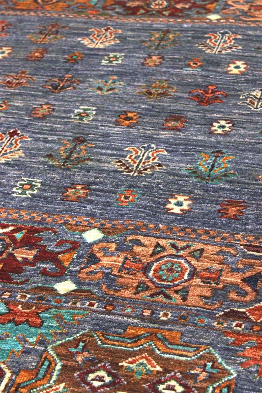 Handmade Afghan Blue Wool Rug 214_151 cm
