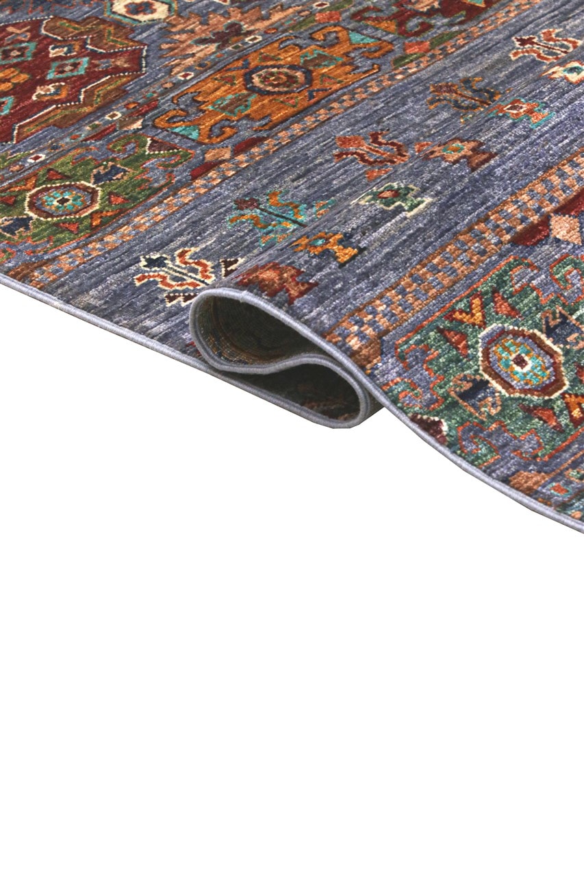 Handmade Afghan Blue Wool Rug 214_151 cm