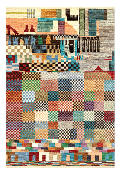 Taimany - Tappeto Tribale in Lana Multicolore - Fatto a Mano 286x204cm - CarpetLiving